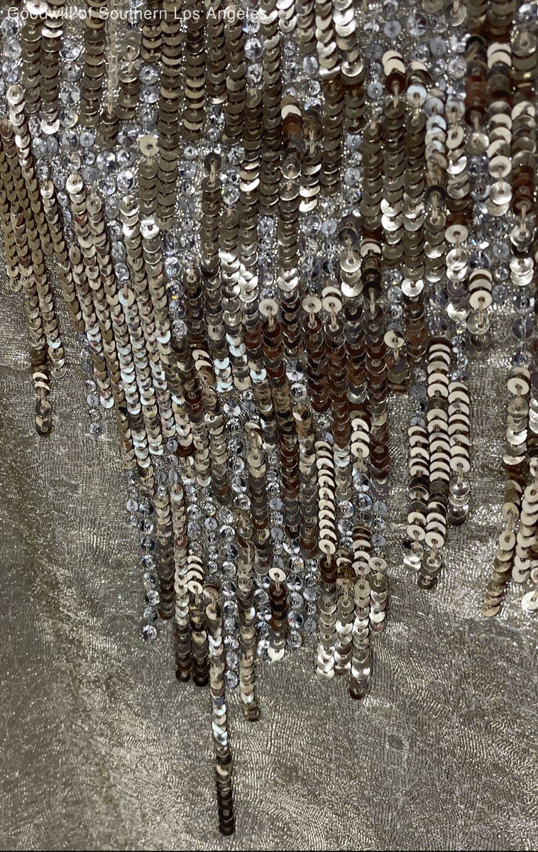 Christian Dior Women's Gold Sequin Silk Blend Metallic Tank Top US 8 thumbnail 4