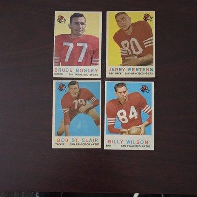1956 topps set - bosley, mertens, st. clair, wilson 49ers Lot (4)
