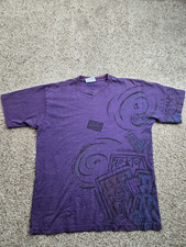 Vintage Reebok Blacktop Shirt Large Mens Purple Single Stitch USA Made 90s