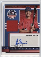 2023 USA Baseball Stars & Stripes Materials Andrew Garcia (Blue Ink) Auto nd3