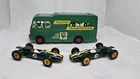 Vintage Lesney Matchbox K5 BP Racing Car Transporter with 2 Lotus Race Cars