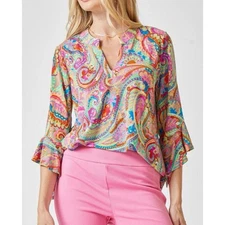 Dear Scarlett Colorful Feeling the Breeze Lizzy Pink Top size XL NWOT