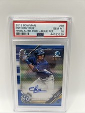 2019 Bowman Chrome Blue Refractor Esteury Ruiz RC Rookie AUTO 94/150 PSA 10