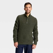 Men's Mock Neck Button Sweater - Goodfellow  Co