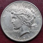 1928 S Peace Dollar $1 Silver Higher Grade XF - AU  #96863