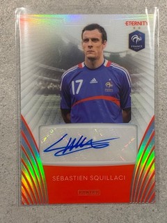 panini eternity sebastien squillaci auto signature red 07/10 équipe de France