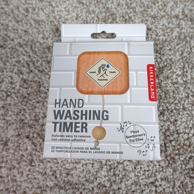 Kikkerland Hand Washing Timer Musical 30 Second Pull String Fur Elise Wood Look
