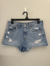 Madewell Relaxed Denim Shorts Cut Off Distressed High Rise Blue Size 29