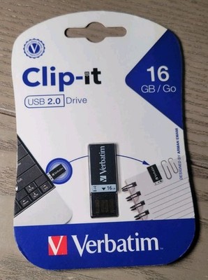 Verbatim USB Flash Drive MPN 43951 16GB Clip-it - Black