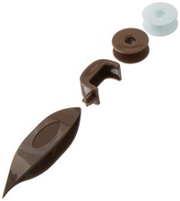 Clover Notions Bobbin Tatting Shuttle Set With Bobbins And Stopper Brown