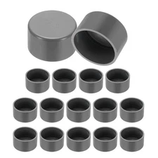 16 Pack 2" Diameter PVC Pipe End Cover Cap Fittings for Furniture Garden, Grey