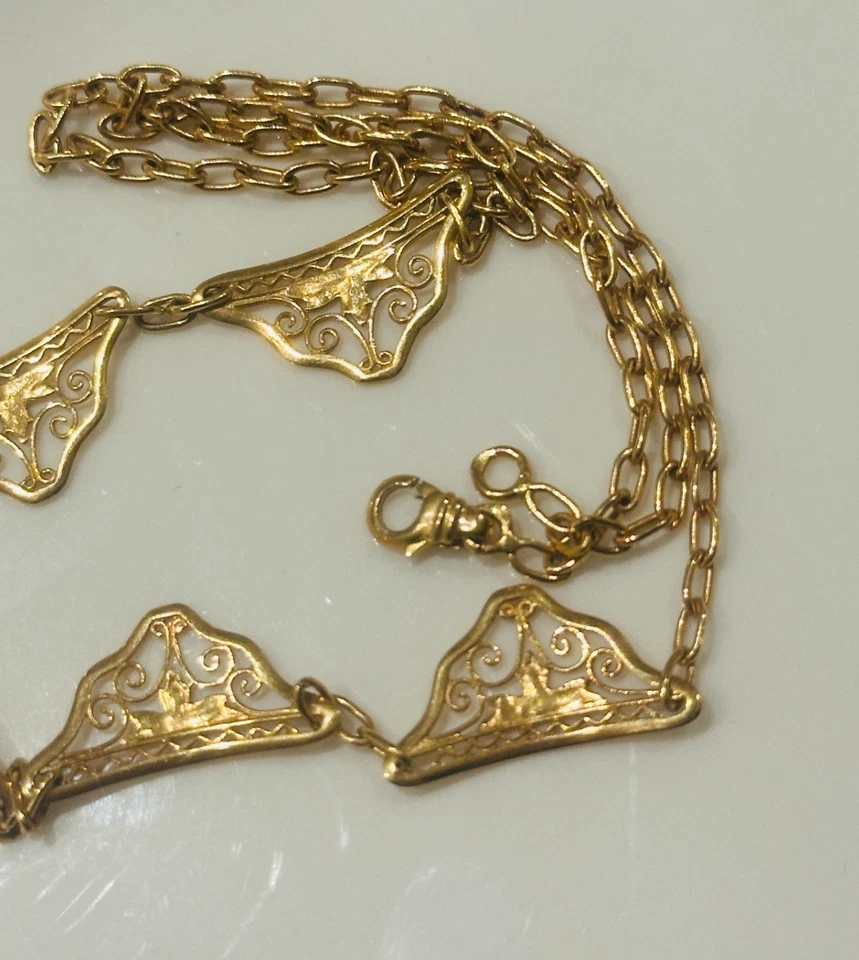 COLLIER ART DECO EN OR 18 CARATS DE 8,13 G - Photo 4/4