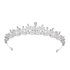 Tiara Crown for Women,Princess Tiaras for Girls,Crystal Retro Hair Silver