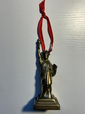 Restoration Hardware Brass Statue of Liberty Christmas Ornament Made in India 