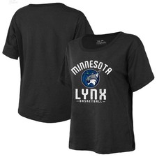 Women's Majestic Threads Black Minnesota Lynx The Edge Premium Boxy T-Shirt