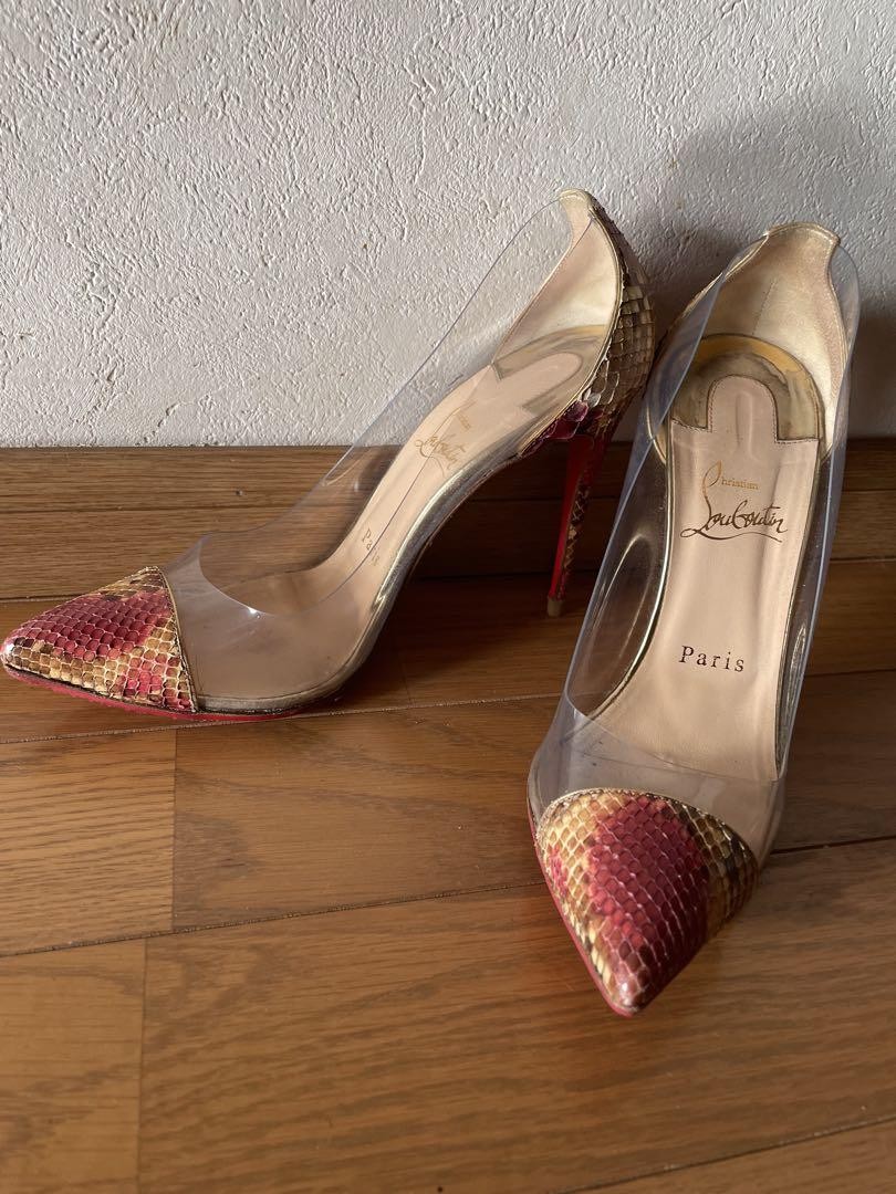 Christian Louboutin ハイヒール 37.5 パイソン柄レザー Limited Edition Christian Louboutin Python High Heels 6.5 US