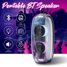 Bluetooth Speaker Mini Portable AUX USB TF FM Radio Indoor Outdoor Party Lights