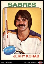 1975 O-Pee-Chee NHL #192 Jerry Korab Sabres 7 - NM