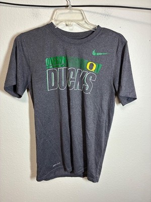 Nike Dri-Fit Oregon Ducks T-Shirt Crew Neck Short Sleeve Tee Gray Size Small