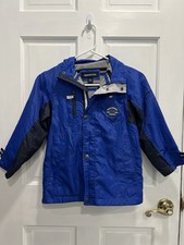 LONDON FOG Winter Blue Fleece Lined Hooded Jacket Coat SIZE 7 Boys Pre Loved