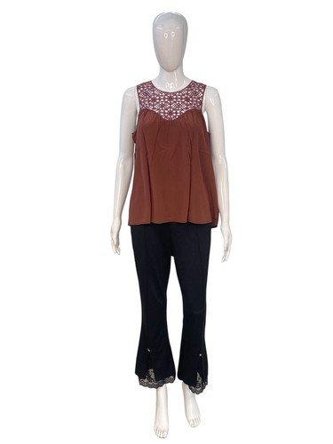 Ulla Johnson Donna Seta Chiffon Floreale Ricamo Pizzo Camicetta Tunica Top S 4 - Foto 2 di 19