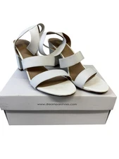 Dream Pairs Shoes Womens Size 8 White Victoria Block Heel Strappy Sandals