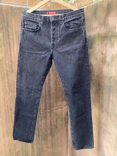Jean homme Supreme Charcoal slim fit denim, fabriqué aux États Unis, 32x30