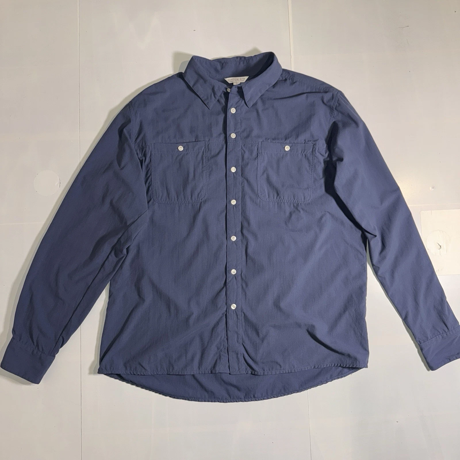 Clothing Arts Shirt Mens Blue P Cubed Pick Pocket Proof Long Sleeve Button Sz XL