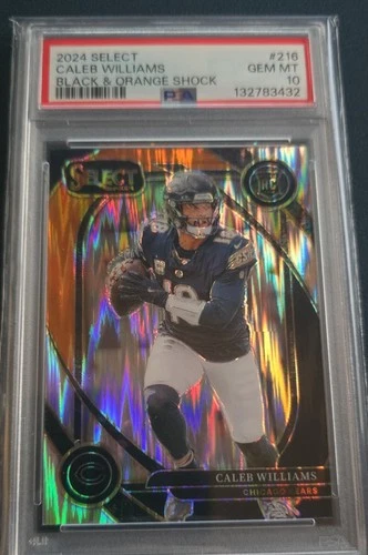 2024 Panini Select - Club Level Caleb Williams #216 Black & Orange Shock...