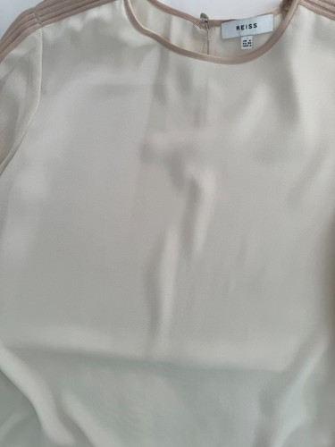 REISS Hermina beige elfenbein Shirt Plissee Detail formelle Bluse Top UK6 EUR34 *sehr guter Zustand* - Bild 7 von 9