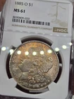 New Listing1885-O Morgan Silver Dollar $1 - NGC MS61- New Orleans Natural Toning !