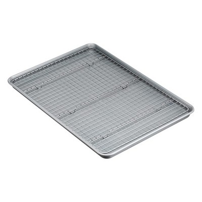 Retailer Basics Ceramic Nonstick Baking Sheet Cooling Rack Set Dishwasher Safe