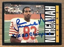 RENALDO NEHEMIAH AUTOGRAPHED 1985 TOPPS FOOTBALL CARD # 158 SAN FRANCISCO 49ERS