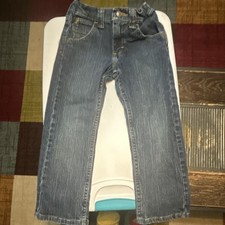 WRANGLER Boys Straight Leg Regular Fit Jeans Size 5 Regular Blue Dark Wash