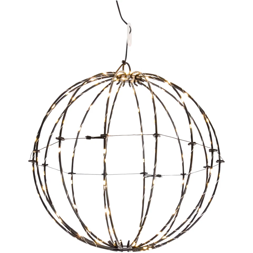 LED Drahtkugel Leuchtkugel 30 cm 140 LED warmweiß  faltbar  INNEN und AUßEN NEU - Bild 2 von 2