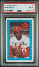 1971 KELLOGG'S  3-D SUPER STARS #51 BOB GIBSON PSA 8 NM-MT CENTERED HIGH END