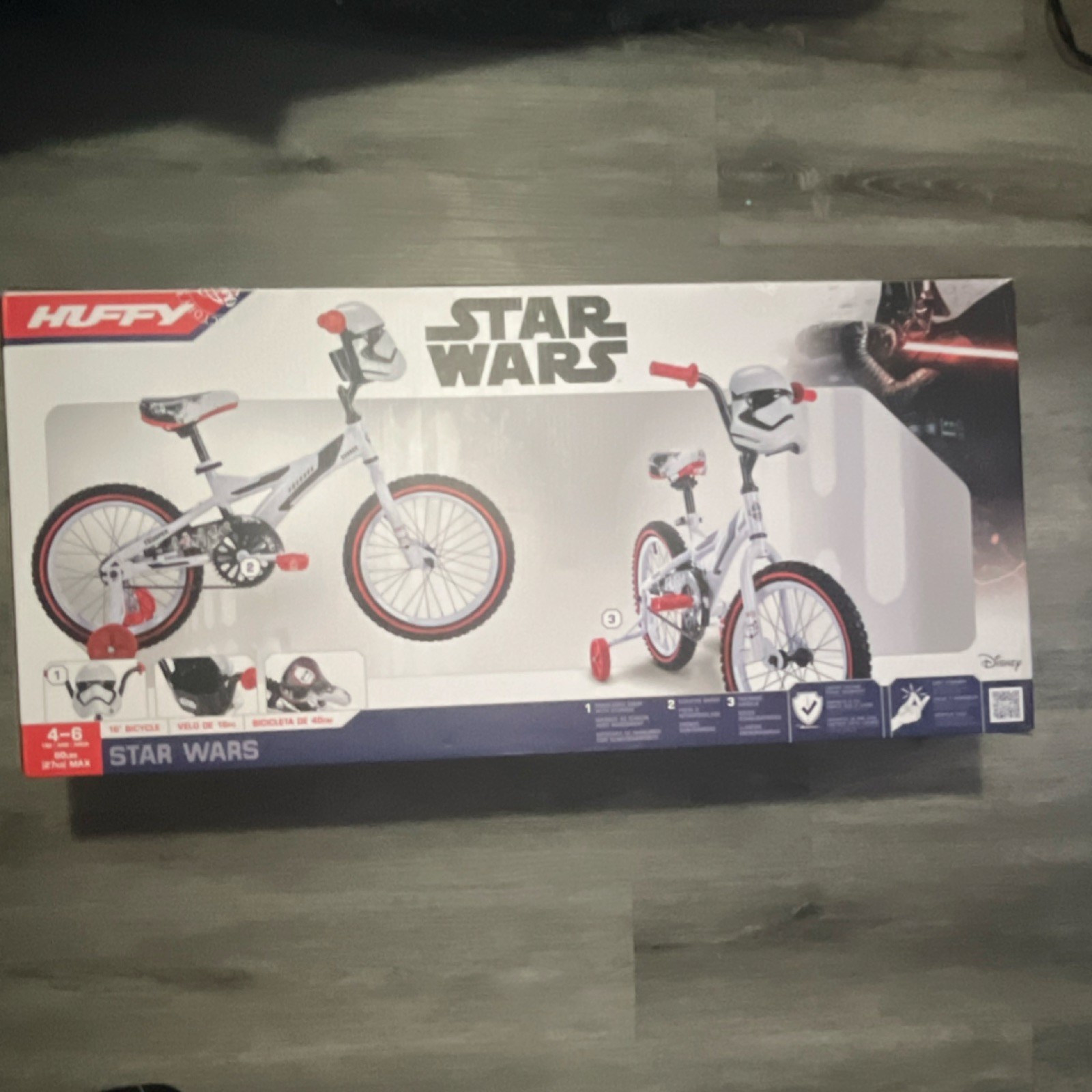 Huffy Star Wars Kids Bike 16 in Training Wheels White Red Bl