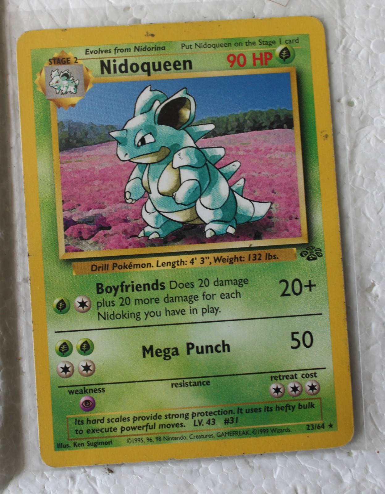 1999 Vintage Pokemon Jungle Set TCG Nidoqueen 23/64 Rare - Unlimited