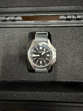 Sangin Instruments Hydra Automatic Diver Watch 300M Black Dial Gray NATO Strap