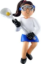 PERSONALIZED NAME FEMALE LACROSSE PLAYER ORNAMENT WE CAN CUSTOM PRINT FOR YOU