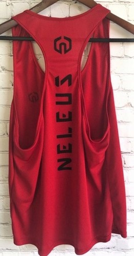 Camiseta sin mangas de malla NELEUS 'Dry Fit Logo Muscle' para hombre L gimnasio entrenamiento ejercicio rojo ¡NUEVA! - Imagen 10 de 23