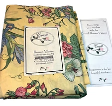 Vintage Croscill Yellow Pink Blue Green Floral Blouson Window Valance
