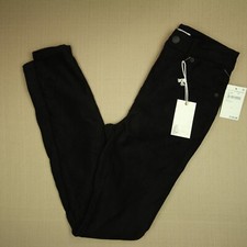 Good American Good Legs Faux Suede Pants Women's Size 0 / 25 Mid Rise Black NWT