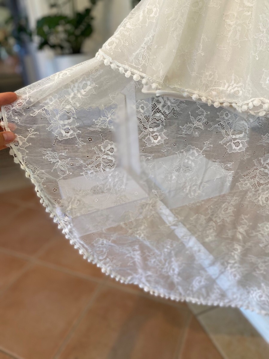 lace mermaid wedding dress with cap sleeves Mermaid Lace Ivory Cap Sleeves Boho Wedding Dress Bridal Gown WD783 –  Pgmdress main image 1