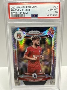 2021-22 Panini Prizm Premier League Harvey Elliott Rookie Hyper Prizm PSA 10