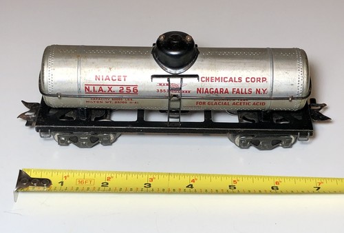 Vintage Marx O Gauge #3553 Niacet NIAX 256 Chemical Car Pressed Tin Good Shape - Picture 7 of 11