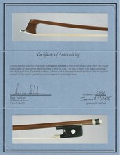 A rare, very fine French certified cello bow by Francois Peccatte, ca. 1845.