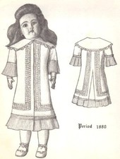 22" Period DOLL DRESS PATTERN Victorian German French ANTIQUE / vintage look
