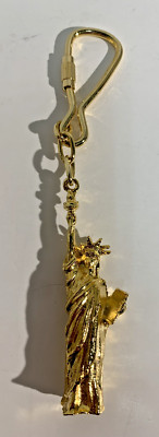 Statue Of Liberty America Keychain Fob GOLD Tone New York 3-D Patriotic