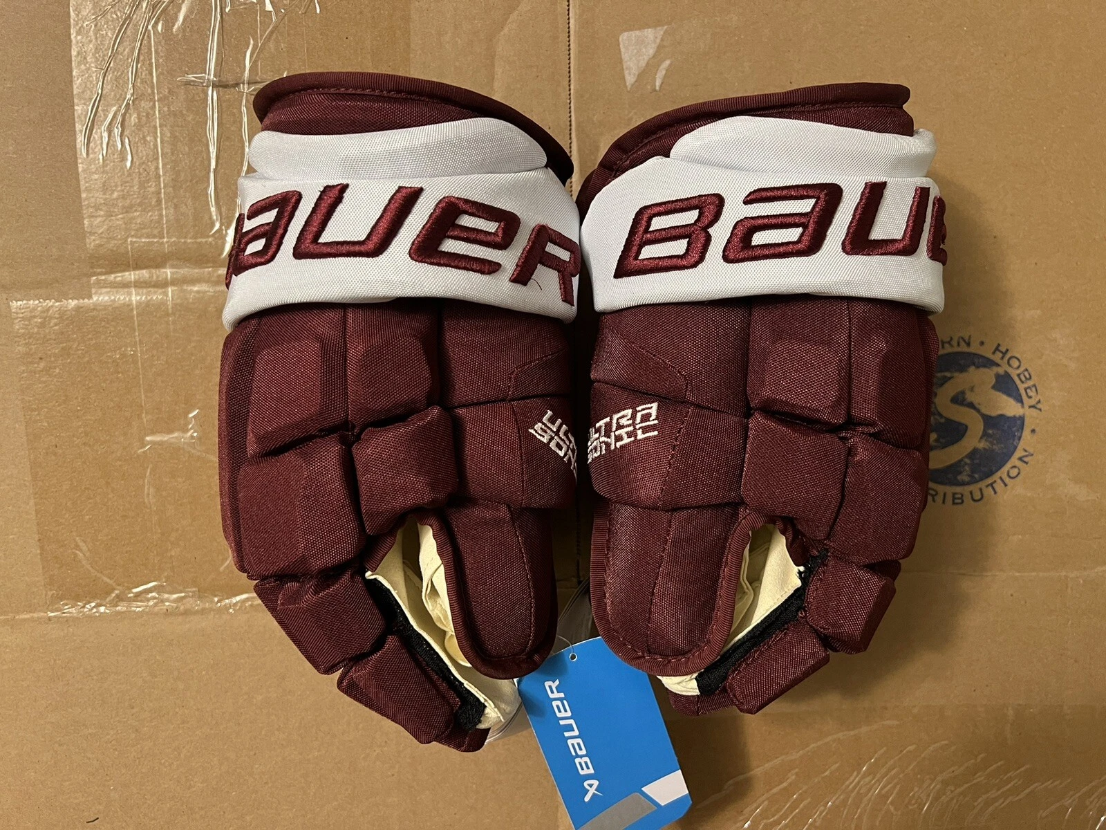 Gants de hockey Colorado Avalanche Reverse Bauer Bourgogne Pro stock 13